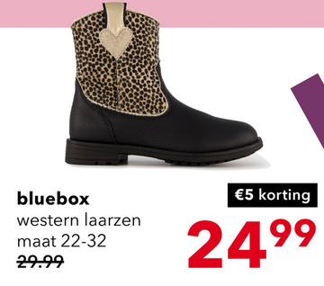 Aanbieding: Blue Box meisjes enkellaarsjes cheetah print zwart