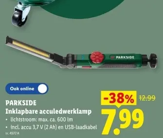 Promotie: Inklapbare acculedwerklamp