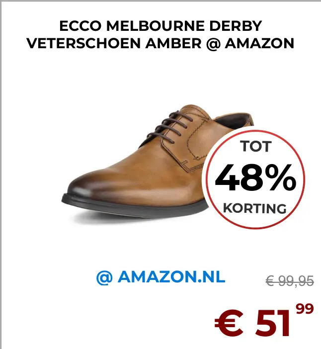 Aanbieding: Ecco melbourne derby veterschoen amber