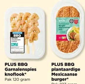 Aanbieding: PLUS BBQ Garnalenspies knoflook