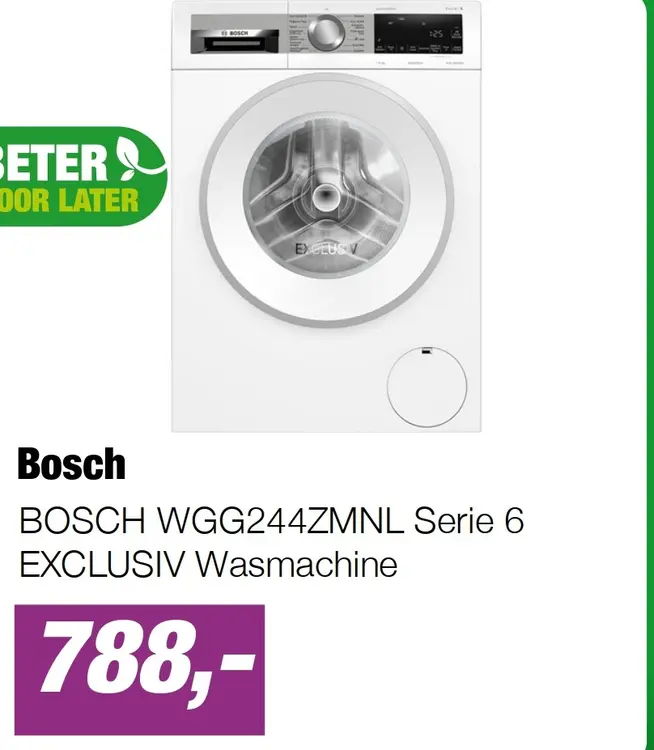 Aanbieding: BOSCH WGG244ZMNL Serie 6 EXCLUSIV Wasmachine