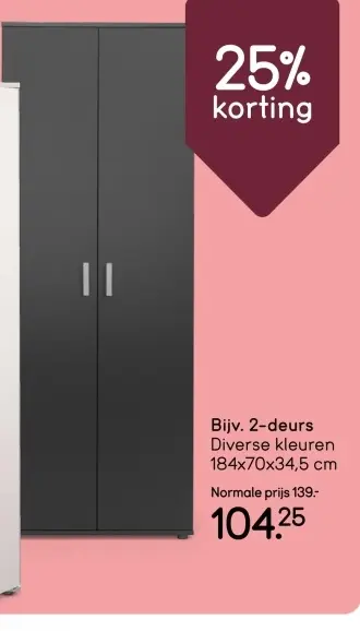 Aanbieding: Kast Inca 2-deurs