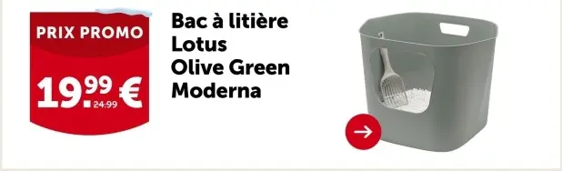 Offre: Bac à litière Lotus Olive Green