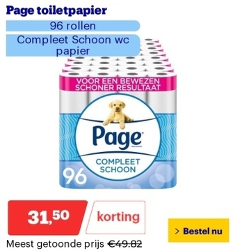 Aanbieding: Page toiletpapier Compleet Schoon wc papier