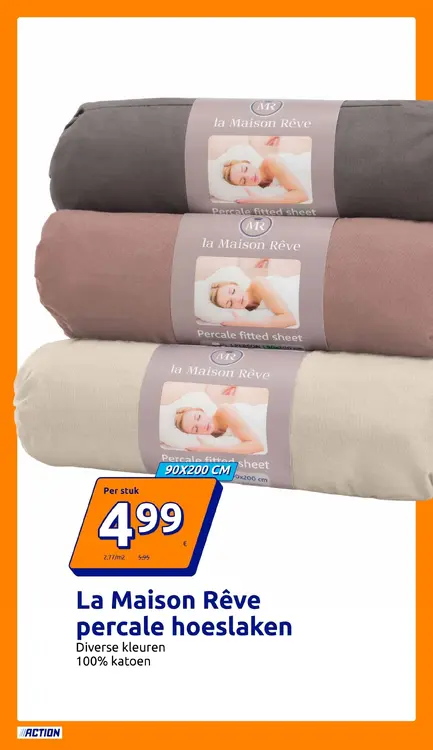 Promotie: La Maison Rêve percale hoeslaken