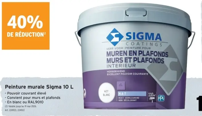 Offre: Peinture murale Sigma