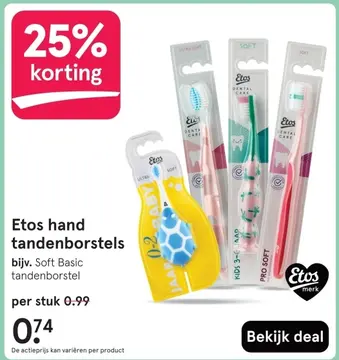 Aanbieding: Etos hand tandenborstels