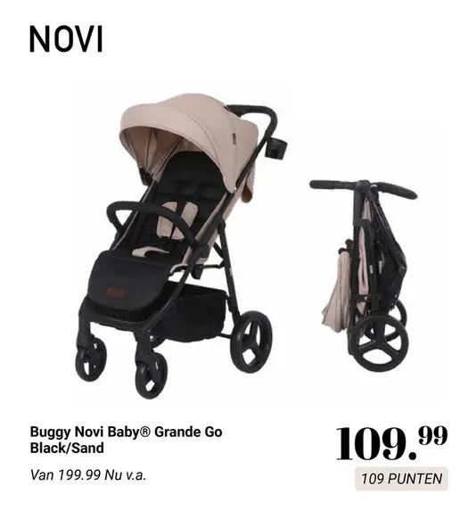 Aanbieding: Buggy Novi Baby® Grande Go Black/Sand
