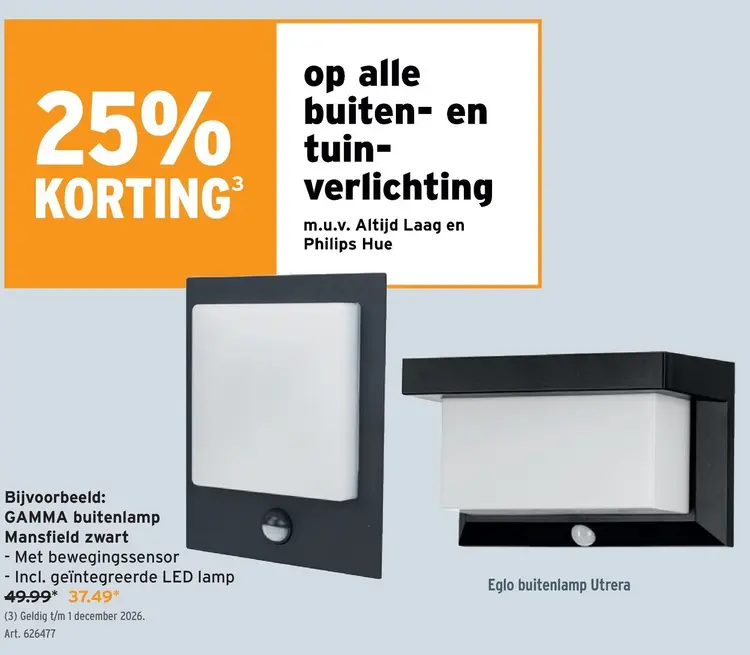 Promotie: GAMMA buitenlamp Mansfield zwart