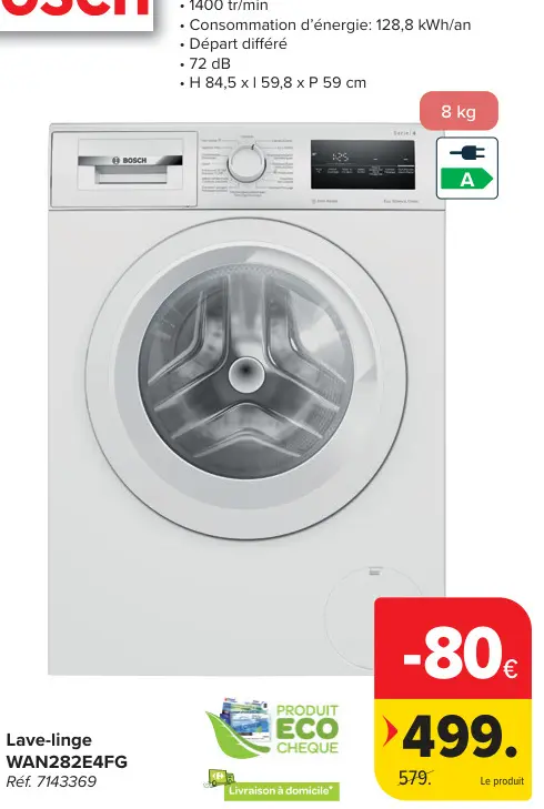 Offre: Lave-linge WAN282E4FG