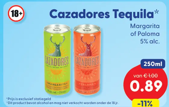 Aanbieding: Cazadores Tequila Margarita of Paloma
