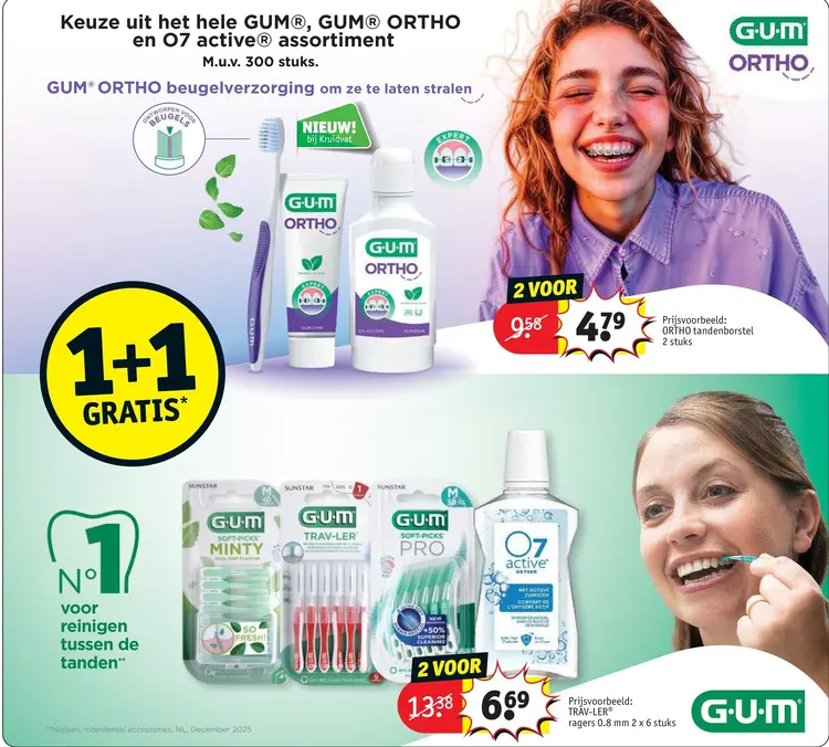 Aanbieding: GUM, GUM ORTHO en O7 active assortiment