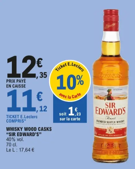 Offre: Whisky wood casks "SIR EDWARD'S"