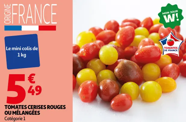 Promotie: Tomates cerises rouges ou mélangées