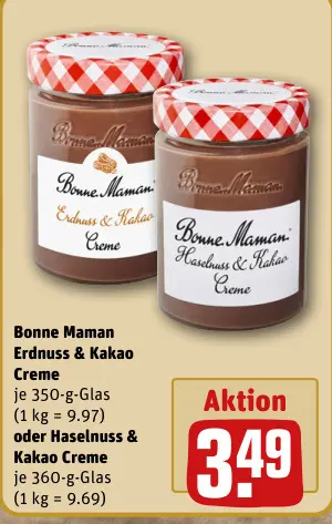 Aanbieding: Erdnuss & Kakao Creme oder Haselnuss & Kakao 