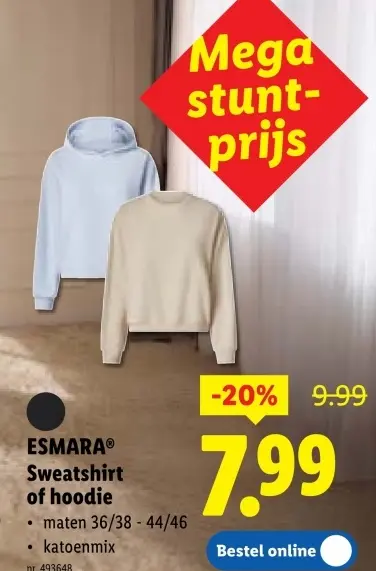 Promotie: Sweatshirt of hoodie