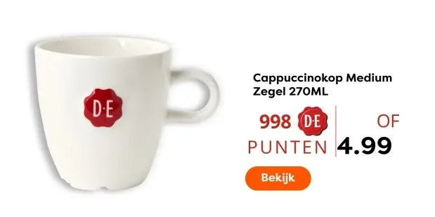 Aanbieding: Cappuccinokop Medium Zegel 270ML