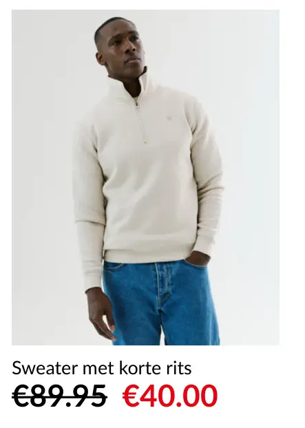 Promotie: Sweater met korte rits
