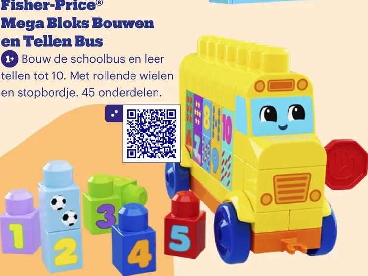 Promotie: Mega Bloks Bouwen en Tellen Bus