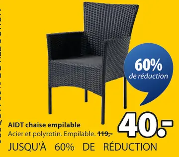 Offre: AIDT chaise empilable