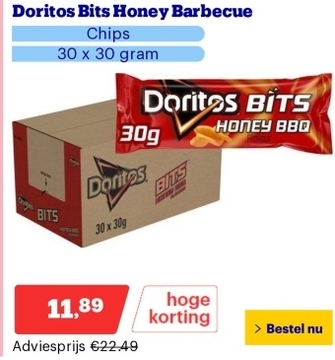 Aanbieding: Doritos Bits Honey Barbecue - Chips - 30 x 30 gram