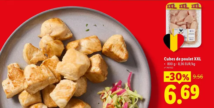 Offre: Cubes de poulet XXL