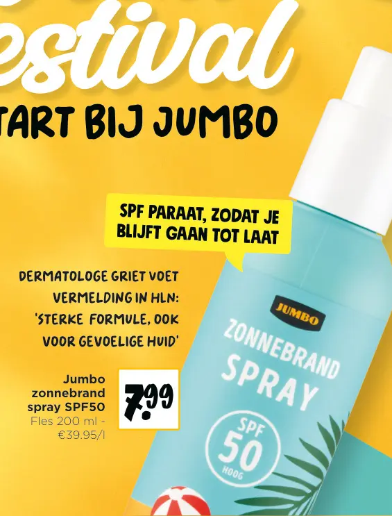 Promotie: zonnebrand spray SPF50