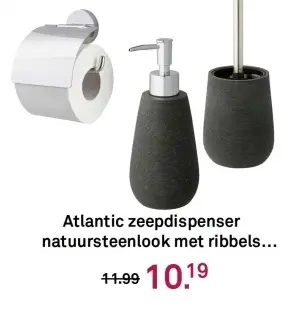 Aanbieding: Atlantic zeepdispenser natuursteenlook met ribbels