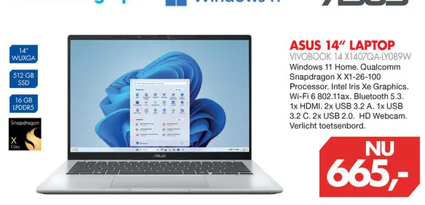 Aanbieding: Asus 14" laptop