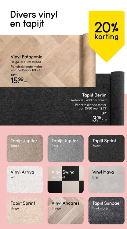 Aanbieding: Divers vinyl en tapijt
