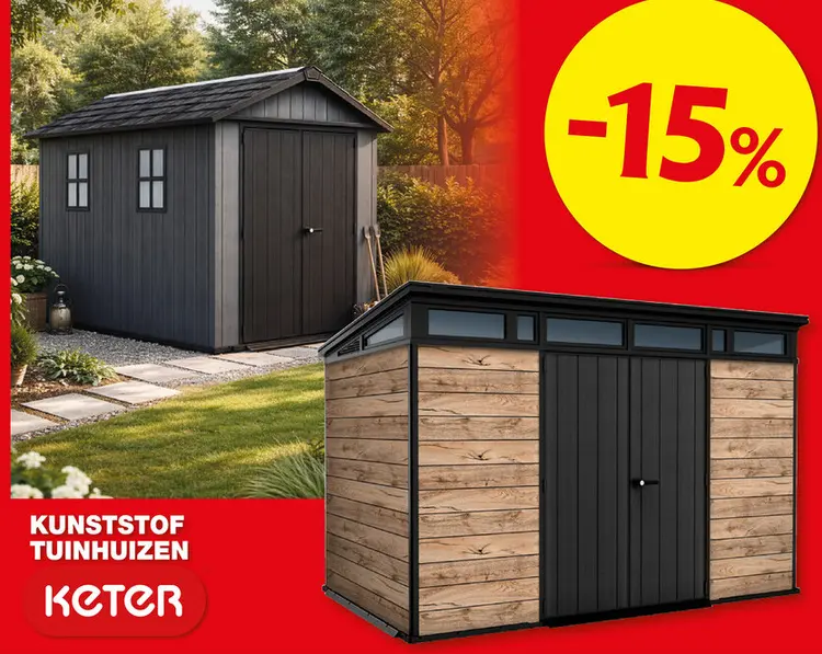 Promotie: Kunststof tuinhuizen