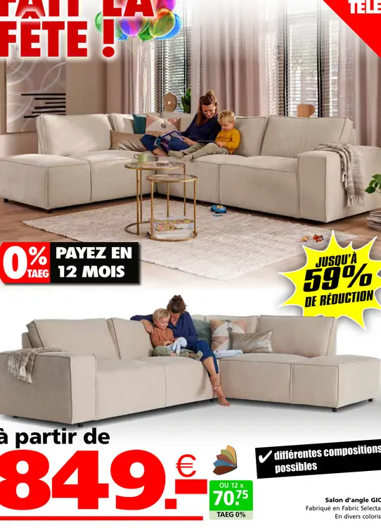 Offre: Salon d'angle GIC