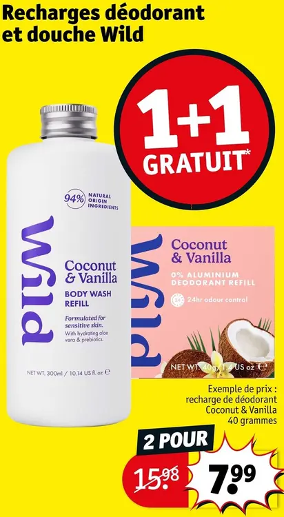 Offre: Wild Recharges déodorant et douche