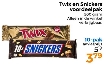Aanbieding: Twix en Snickers voordeelpak