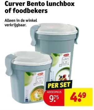 Aanbieding: Curver Bento lunchbox of foodbekers
