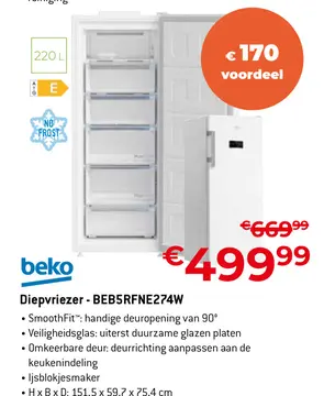 Aanbieding: Diepvriezer - BEB5RFNE274W