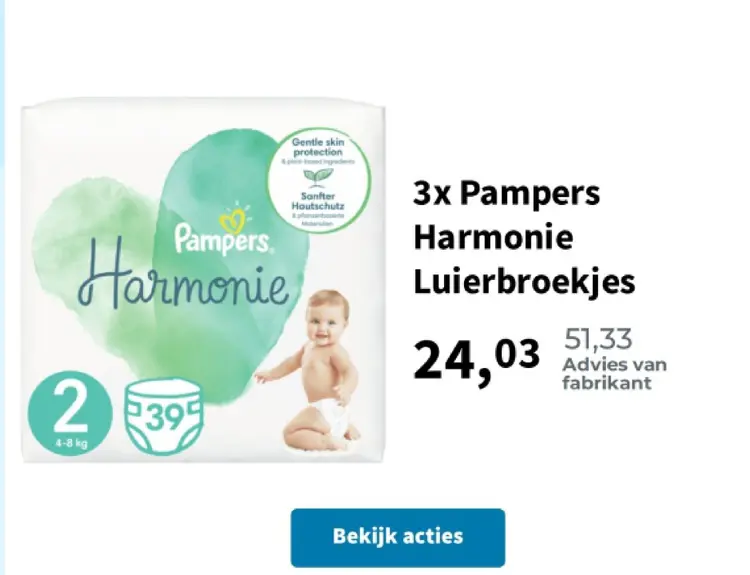 Aanbieding: Pampers Harmonie Luierbroekjes