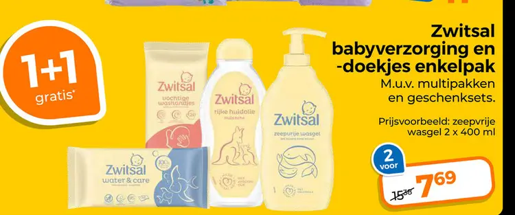 Aanbieding: Zwitsal babyverzorging en -doekjes enkelpak