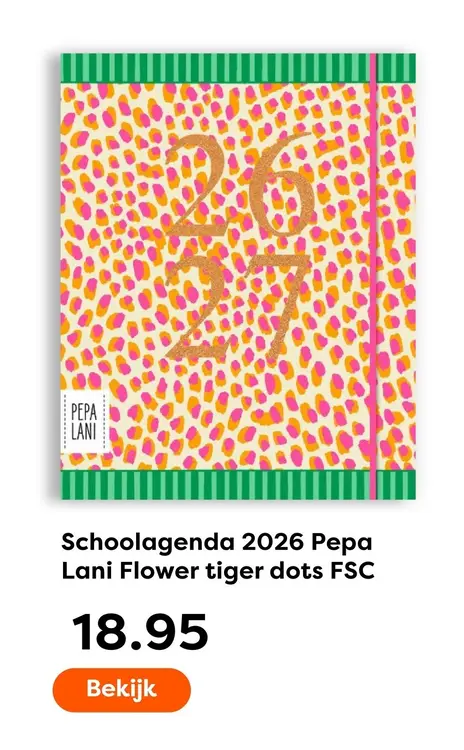 Aanbieding: Schoolagenda 2026 Flower tiger dots FSC