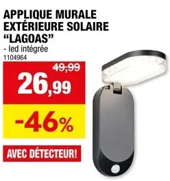 Offre: Applique murale extérieure solaire "lagoas"