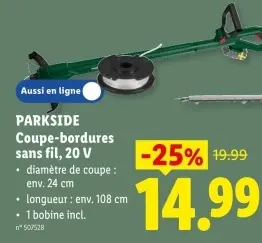 Offre: Coupe-bordures sans fil, 20 V