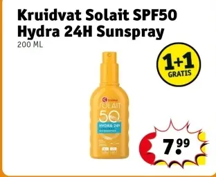 Aanbieding: Kruidvat Solait SPF50 Hydra 24H Sunspray