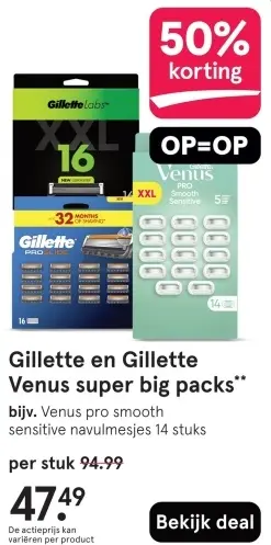 Aanbieding: Gillette en Gillette Venus super big packs