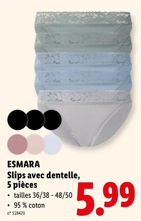 Offre: Slips avec dentelle