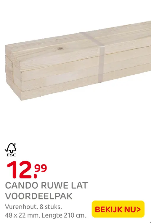 Aanbieding: Cando ruwe lat voordeelpak