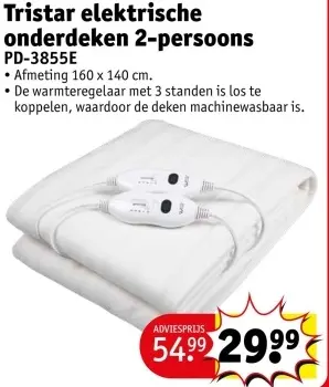 Aanbieding: elektrische onderdeken 2-persoons