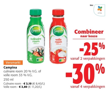 Aanbieding: Campina culinaire room / volle room