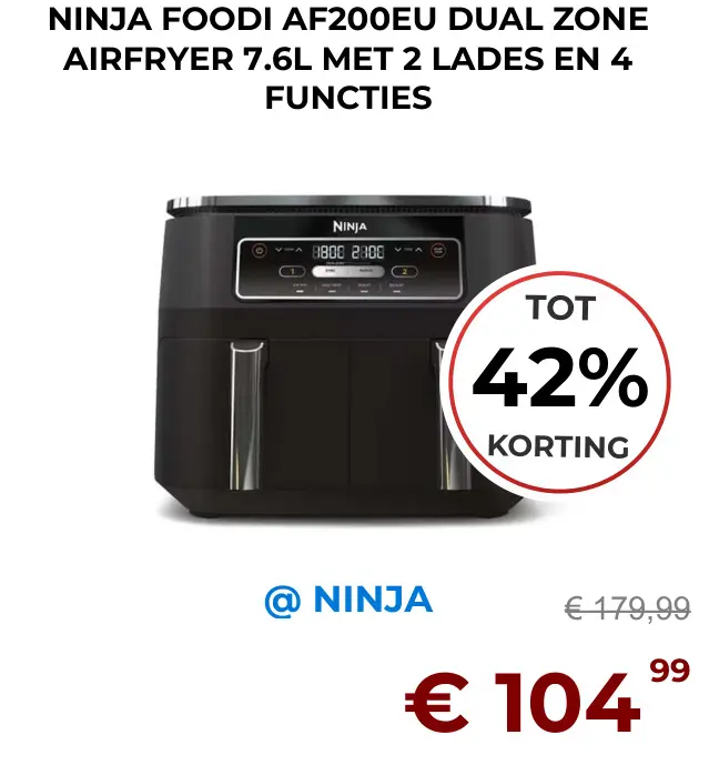 Aanbieding: Ninja foodi af200eu dual zone airfryer