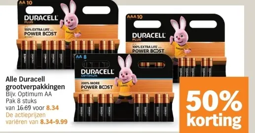 Aanbieding: Duracell grootverpakkingen