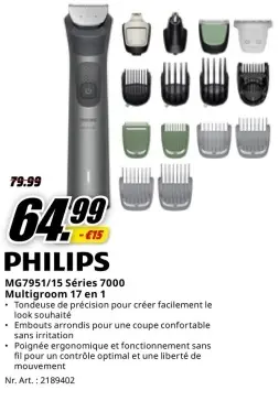 Offre: MG7951/15 Séries 7000 Multigroom 17 en 1